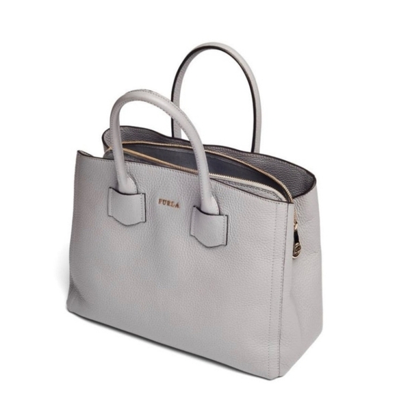 Furla Gray Leather Tote Bag - Picture 2 of 13